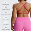 Aoxjox Women's Workout Sports Bras Fitness Metamorph Sienna Twist Bra Yoga Crop Tank (Love Potion, Large) view 4