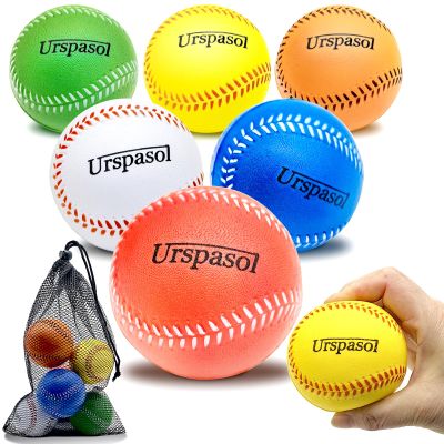 Urspasol Foam Baseballs Soft Baseball Multi-Color Foam Ball for Kids with Carrying Bag 9 inch Practice Baseballs Tballs Safe for Throwing, Catching,Fielding,Pitching and Batting Practice