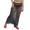AIBEARTY Women Elastic Waist Mesh Sheer Long Maxi Skirts Floral Print Summer Beach Cover Up