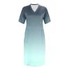 Plus Size Curvy Women's Oversize T-Shirt Midi Dress Loose Short Sleeve V-Neck Beach Casual Comfortable Going Out Dress view 2