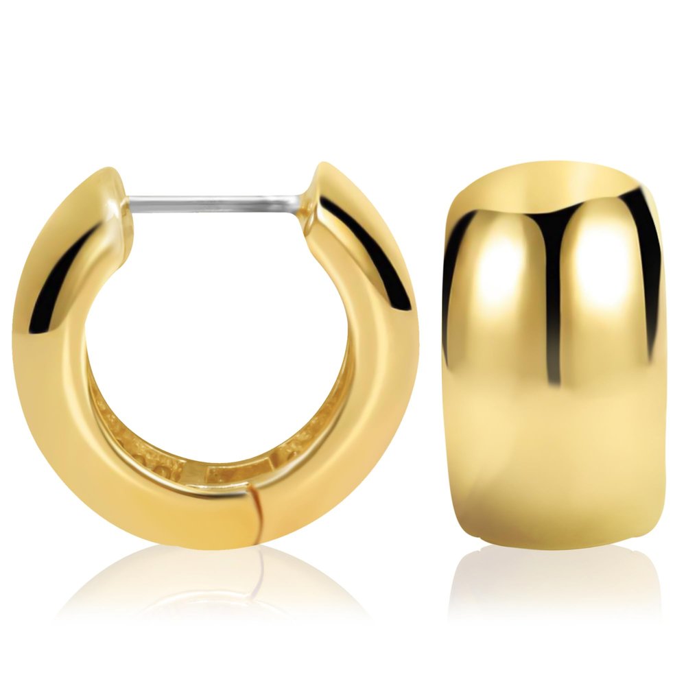 14K Gold Plated Sterling Silver Enamel Color Huggie Hoop Earrings for Women  Wide Range of Vibrant Color Options Available