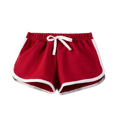 NineFit Basics Girls Casual Running Shorts Kids Biker Athletic Sports Active Cotton Lightweight Quick-Drying Shorts (Red, 9-10 Years)