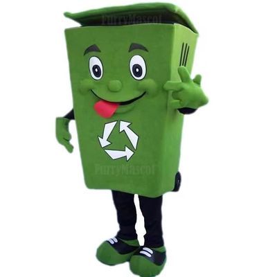 FurryMascot New Recycle Bin Mascot Costumes Trash Mascotte School Spirit Mascota, Large, Green