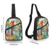 GFLFMXZW Tropical Plants And Parrots Cross Chest Bag Crossbody Backpack for Women Men Sling Bag Travel Hiking Daypack view 2