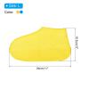 PATIKIL L Waterproof Silicone Shoe Covers, 2 Pairs Reusable Non-Slip Overshoes Rain Shoes Cover Protectors Galoshes for Outdoor Rain Snow, Blue Yellow view 2