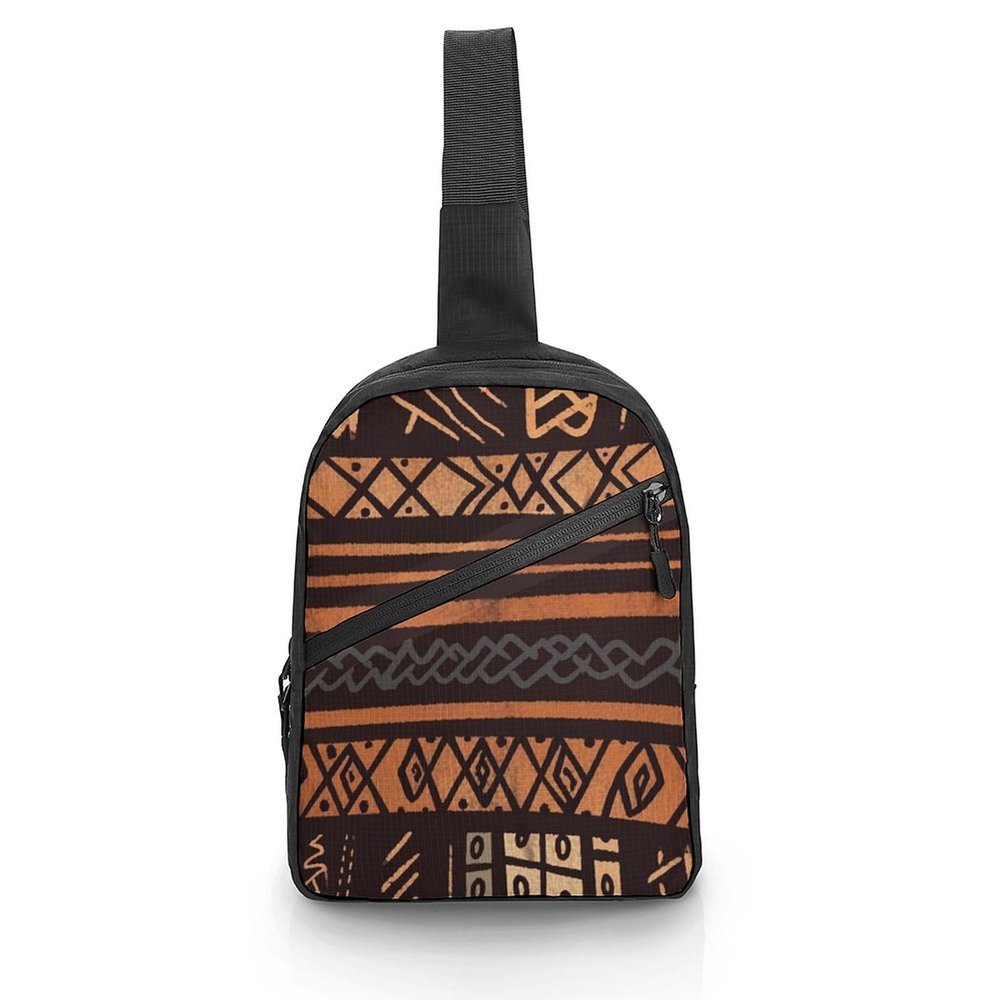 GFLFMXZW African Mud Cloth Tribal Cross Chest Bag Crossbody Backpack for Women Men Sling Bag Travel Hiking Daypack