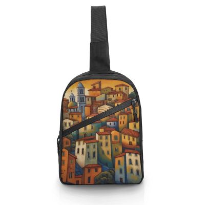 GFLFMXZW Urban Art Landscape Cross Chest Bag Crossbody Backpack for Women Men Sling Bag Travel Hiking Daypack
