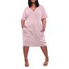 Plus Size Dresses for Curvy Women Oversize T Shirt Midi Dress Loose Short Sleeve V Neck Beach Dress Casual Tshirt Dress Trendy Lounge Elegant Spring Dresses Womens Comfy Party Dress Maternity Dress view 1