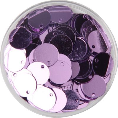 Gumney 1.18in 36pcs Round Iridescent Bling Sequin, Flat Loose Bead Paillettes with Hole for DIY Craft Sewing Cloth, Light Purple