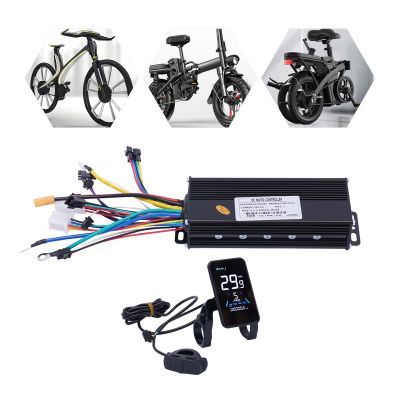 36V 48V 750W-1200W Electric Bicycle Brushless Controller Kit E-Bicycle Brushless Controller with LCD Display Color Screen Kit Electric Bicycle Motor Controller for Electric Scooter E-Bike (Black, 48V)