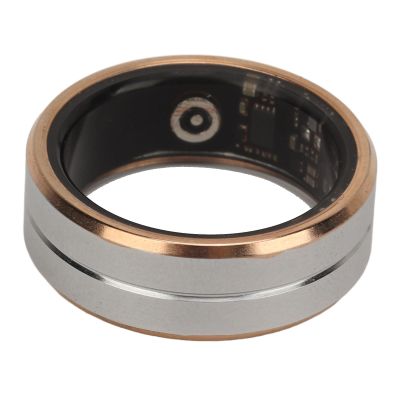 Denash Smart Ring Health,Ceramic Stainless Steel Pressure Heart Rate Monitor Fitness Ring,Camera Control Sleep Tracking Wearable Compatible with iOS & Android (Size