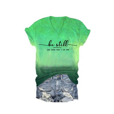 Be Still and Know That I Am God T Shirt for Women Be Still and Know That I Am God Long Sleeve Shirt Faith Tshirts for Women Casual V Neck Tops Christian Funny T Shirt Vintage Top Green