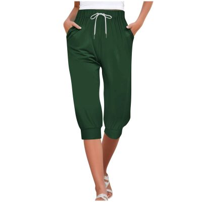 Womens Yoga Capris 2024 Casual Cropped Jogger Running Pants Lightweight Workout Outdoor Athletic Track Travel Lounge Pants