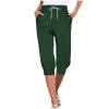 Womens Yoga Capris 2024 Casual Cropped Jogger Running Pants Lightweight Workout Outdoor Athletic Track Travel Lounge Pants view 1