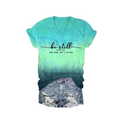 MOGUI Be Still and Know That I Am God Shirt Women Be Still and Know That I Am God Tshirt Jesus Shirts for Women Fun Funny Casual Loose Top, 5X-Large, Grass