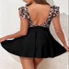 Aleumdr Women One Piece Swimsuit Ruffle Cutout Bathing Suits Slimming V Neck Tummy Control Wrap Swimwear Leopard Printed X-Large view 2