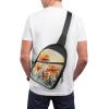 GFLFMXZW Watercolor Flowers with Leaves Cross Chest Bag Crossbody Backpack for Women Men Sling Bag Travel Hiking Daypack view 4