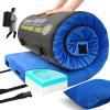Lxotvae Memory Foam Camping Mattress pad, Comfortable Thick Floor Sleeping Mat for Adults with Waterproof and Non-Slip Bottom, Portable Roll Up Mattress for Sleepover Guest,Cot Mad for Car Camping view 1