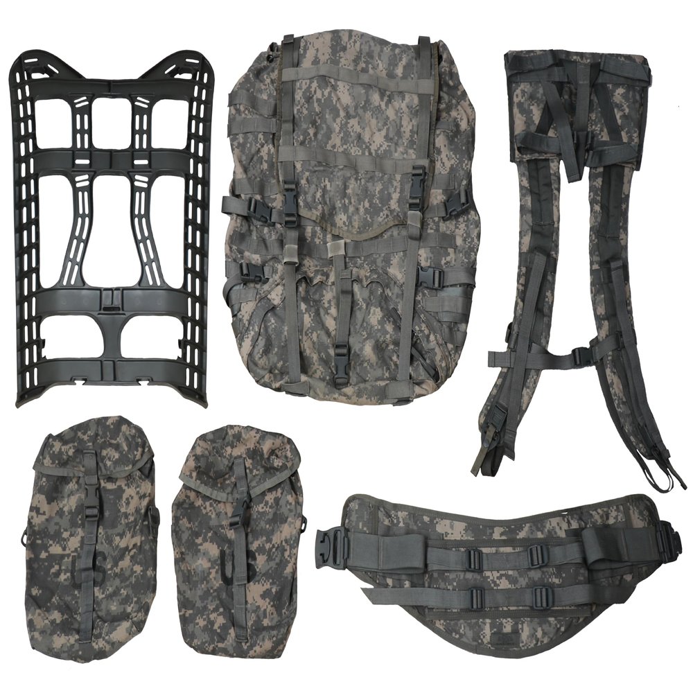 USGI Previously Issued UCP ACU Large Rucksack Complete w Frame, Hip Belt, Shoulder Straps, Sustainment Pouches
