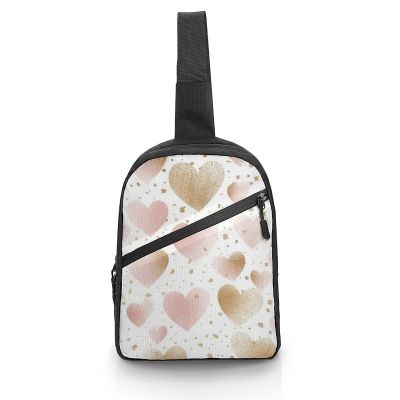 GFLFMXZW Heart Print Cross Chest Bag Crossbody Backpack for Women Men Sling Bag Travel Hiking Daypack