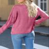 EVALESS Womens Fashion Sweaters for Women Fall Outfits Business Casual Clothes Lightweight Sweaters 2025 Trendy Crochet Knit Top for Summer Pink Pullover Sweater,X-Large view 4