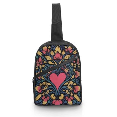 GFLFMXZW Colorful Heart Cross Chest Bag Crossbody Backpack for Women Men Sling Bag Travel Hiking Daypack