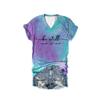 MOGUI Be Still and Know Shirt Be Still and Know Tee Shirt Tie Dye Shirt Women Casual V-Neck Tee Funny Graphic Top Sky, 5X-Large view 1