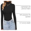 Ekouaer Women's Turtleneck Shirts Long Sleeve Soft Lightweight Fitted Mock Thermal Base Layer Tops Black M view 4