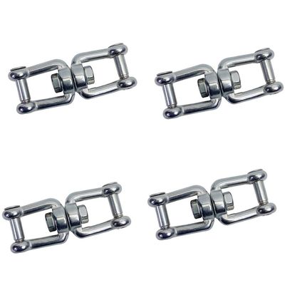 Prolinemax 4 Pcs Stainless Steel 5/16" JAW JAW Swivel Shackle Anchor Connector Flush Pin