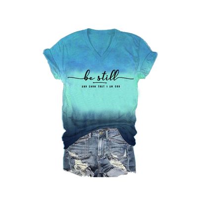 MOGUI Be Still and Know T Shirt Be Still and Know Womens Shirt Christian Graphic Tees Fun Funny Casual Loose Top, 4X-Large, Lake