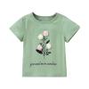 NineFit Basics Childrens Three D Flower Casual Short Sleeve for Girl Girls T Shirts (Green, 12-18 Months) view 1