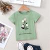 NineFit Basics Childrens Three D Flower Casual Short Sleeve for Girl Girls T Shirts (Green, 12-18 Months) view 2