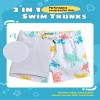 maamgic Boys Swim Trunks with Compression Liner Toddler Stretch Swim Shorts Quick Dry Swimming Trunks Boxer Brief 2 in 1 Beach Shorts White Colorful Turtles 8 view 2