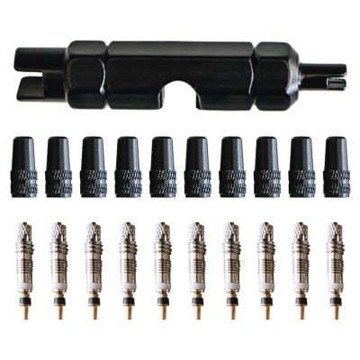 Mitoydoe Presta Valve Core,Anodized Alloy Presta Valve Caps for Tubeless Road & MTB Bike Works w/Stan's, Vittoria, Continental, No-Leak Replacement Presta and Valve Cor B