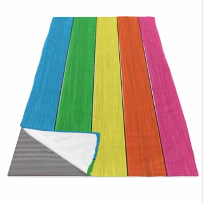 Futuregrace Yoga Towel with Corner Pockets Wood Grain Rose Resd Orange Yellow Green Blue Sweat Absorbent Lightweight Hot Yoga Towels 26"x74" Soft Yoga Blanket for Gym Fitness Workout