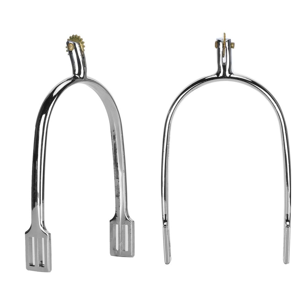 KUIDAMOS Spurs Zinc Alloy Horse Spurs, with Rotatable Copper Rowel 7cm Inner Diameter Improve Horse Skills for Equestrian Competition, Training