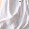 Generic Women's Cotton Linen Front Button A-Line Skirt Casual High Waist Flared Pleated Skirt Vintage Swing Midi Skirt (Large,White) view 2
