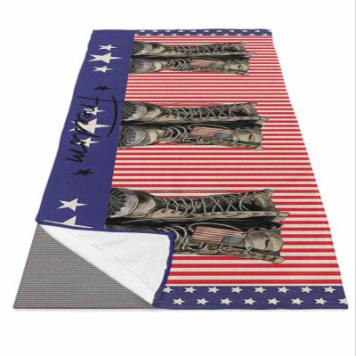 Futuregrace Yoga Towel with Corner Pockets Independence Day Boots Stars On Stars and Stripes Freedom Sweat Absorbent Lightweight Hot Yoga Towels 26"x70" Soft Yoga Blanket for Gym Fitness Workout