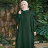ABEHIK Women Abayas Dress Full Cover Dubai Kaftan Muslim Batwing Sleeve Prayer Long Maxi Dresses Middle East Pakistani Casual Dress Ramadan Islamic Clothes Dark Green One Size view 3
