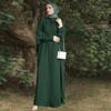 ABEHIK Women Abayas Dress Full Cover Dubai Kaftan Muslim Batwing Sleeve Prayer Long Maxi Dresses Middle East Pakistani Casual Dress Ramadan Islamic Clothes Dark Green One Size view 4