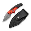CIVIVI Typhoeus Fixed Blade Knife with Leather Sheath, 2.27" Damascus Blade Aluminum Handle view 1