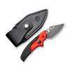 CIVIVI Typhoeus Fixed Blade Knife with Leather Sheath, 2.27" Damascus Blade Aluminum Handle view 2