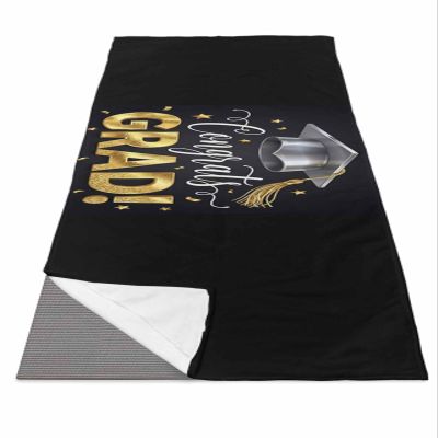 Futuregrace Yoga Towel with Corner Pockets Graduation Season Celebration Bachelor Cap Sweat Absorbent Lightweight Hot Yoga Towels 26"x74" Soft Yoga Blanket for Gym Fitness Workout