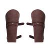 LOXGO 1 Pair Adults Faux Leather Arm Guards Retro Wide Bracers Multiple Purposes Buckle Armband Adult Arm Guards, Brown view 1