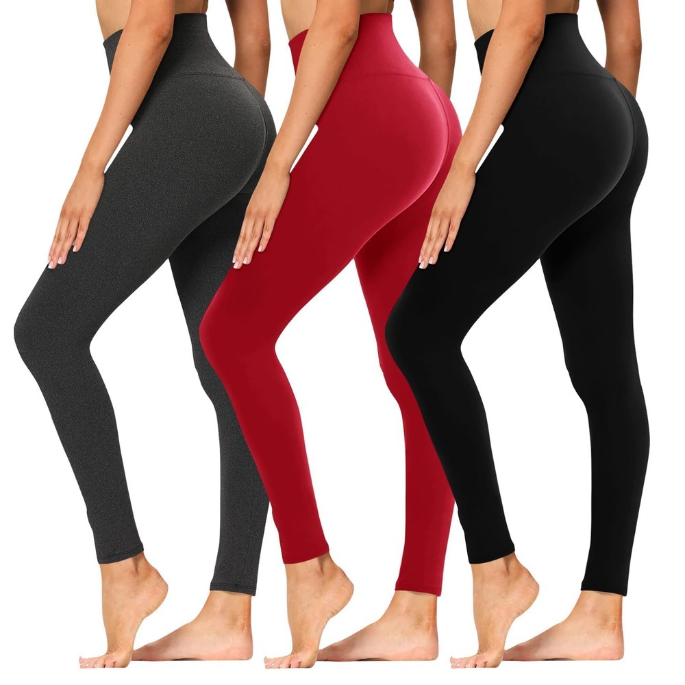 Syrinx High Waisted Leggings for Women - Soft Athletic Tummy Control Pants for Running Cycling Yoga Workout - Reg & Plus Size