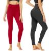 Syrinx High Waisted Leggings for Women - Soft Athletic Tummy Control Pants for Running Cycling Yoga Workout - Reg & Plus Size view 2