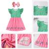 ABAFIP Girls Back to School Outfits Toddler Flutter Sleeve Pencil Letters Print Casual Dress with Hair Clip First Day of School Outfits Peach 6-7 Years view 4