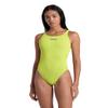 ARENA Women's Solid Team MaxLife Swimsuit Swim Tech Back One Piece Racing Bathing Suit Competition Training Swimwear, Soft Green, US Size 26