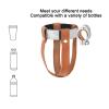 VNFEJEJR Bicycle Handlebar Coffee Cup Holder Al Leather Bottle Holder Universal Kettle Rack Folding Electric Bike Handlebar Bicycle Bottle Cage(Color:Silver(Plating Ring)) view 3
