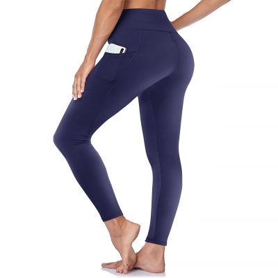 GAYHAY High Waisted Leggings with Pockets for Women - Buttery Soft Yoga Pants for Gym Workout, Athletic Running Navy Blue